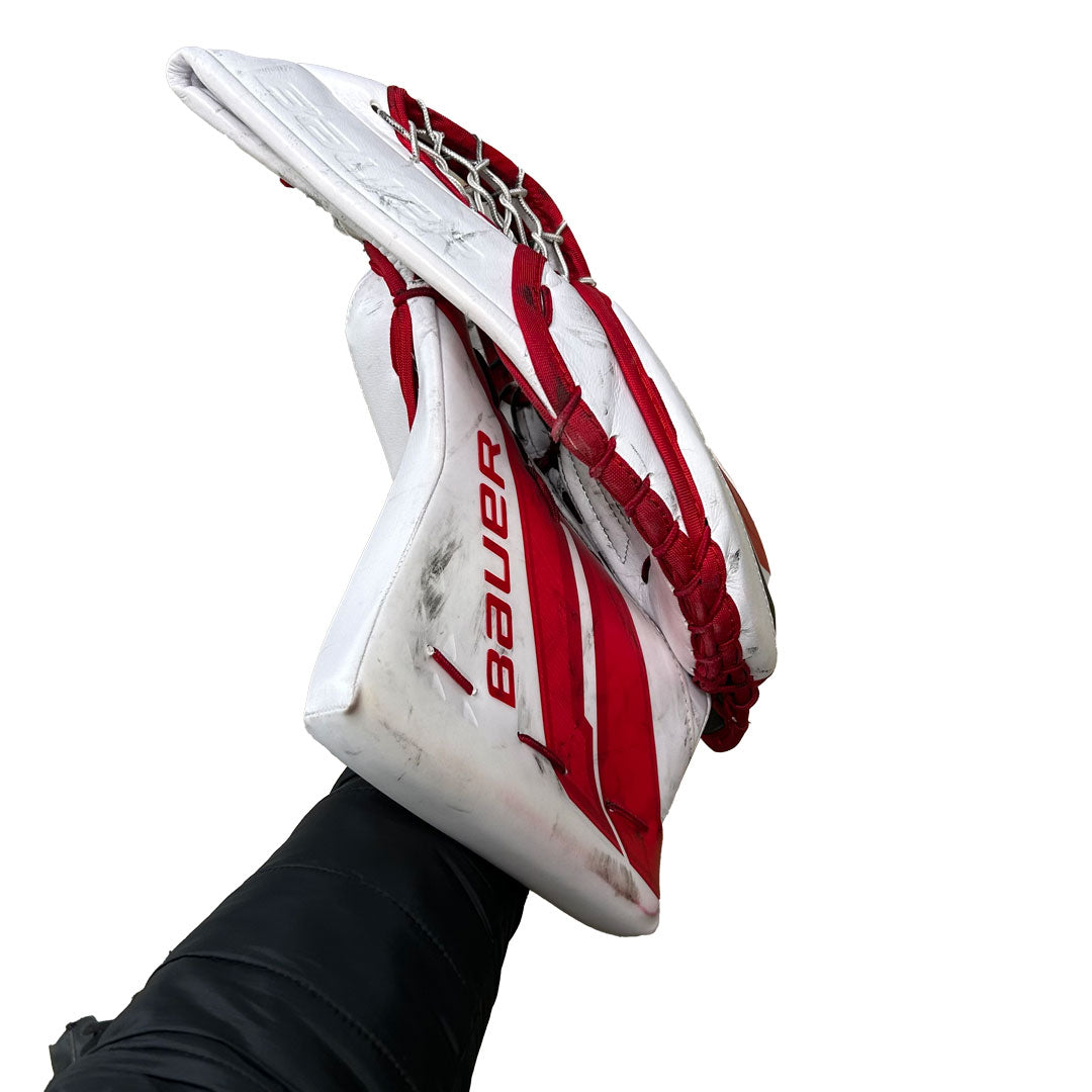 Bauer Supreme Shadow - Gant de gardien de but Pro Stock d'occasion (rouge/blanc)